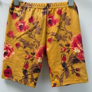 Dot Dot Smile Floral Kids Shorts - Yellow and Red